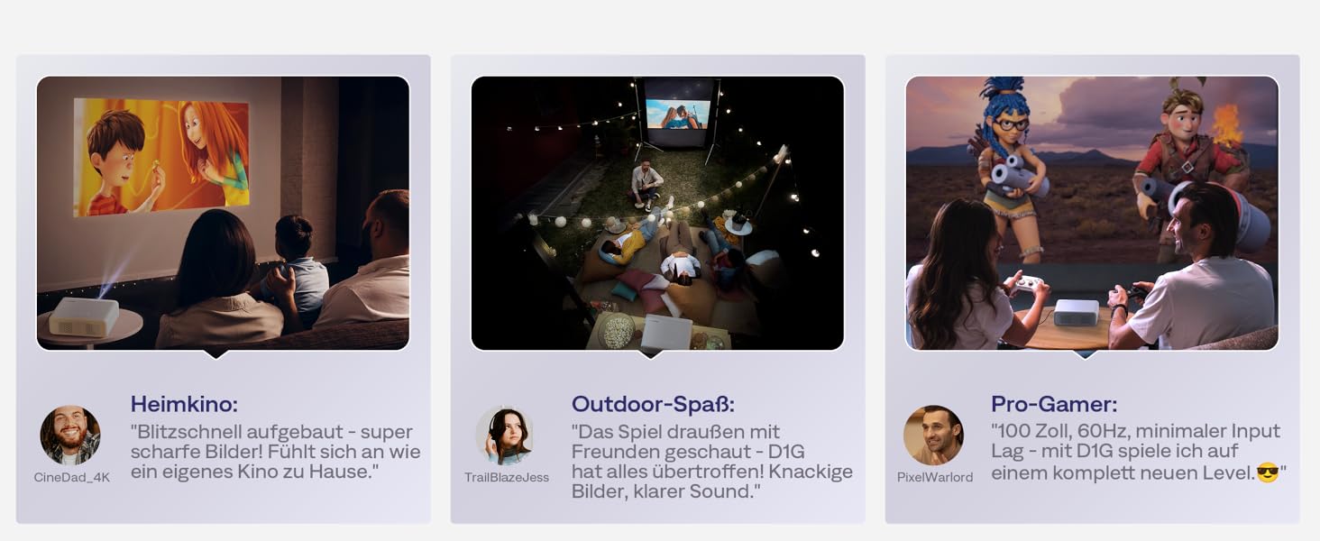 Aurzen Eazze D1 Smart Beamer: 4K проєктор для домашнього кінотеатру з WiFi, Bluetooth, автофокусом та корекцією трапецеїдальних спотворень. Підтримка Netflix, Dolby Audio, Full HD 1080P. Білий (GTV)