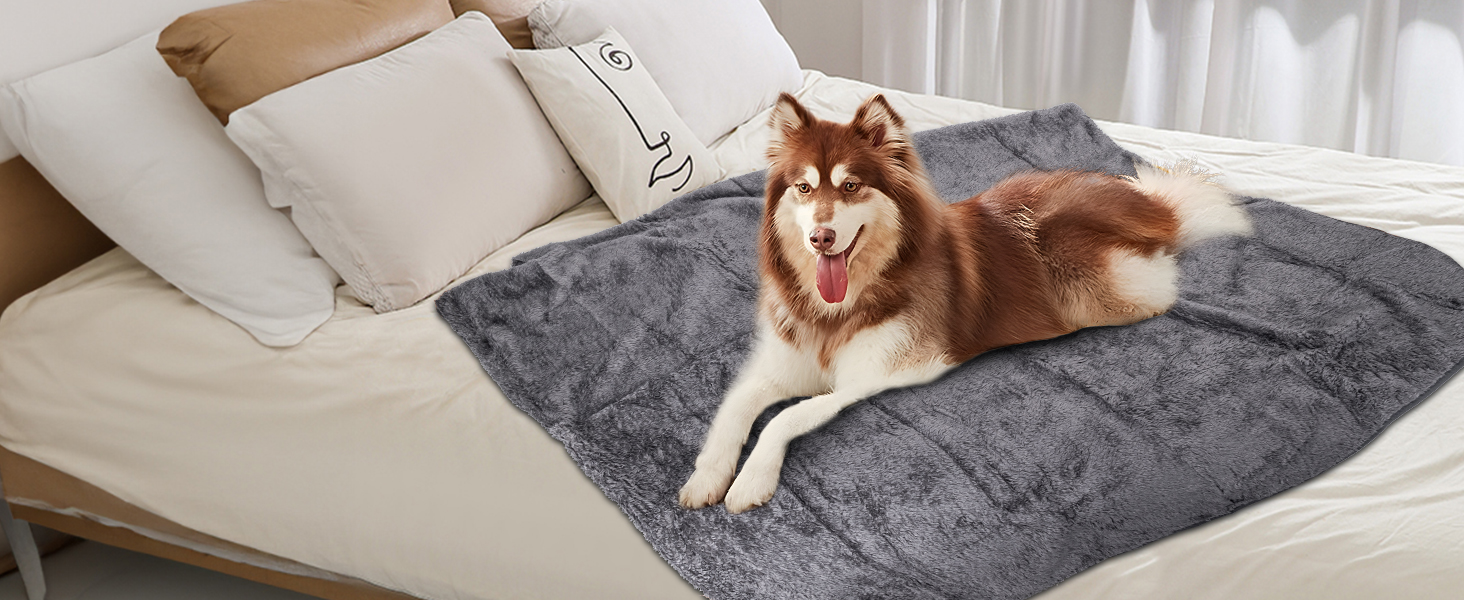 М'яка флісова підстилка для собак і котів Nobleza, 160 x 120 см, сіра