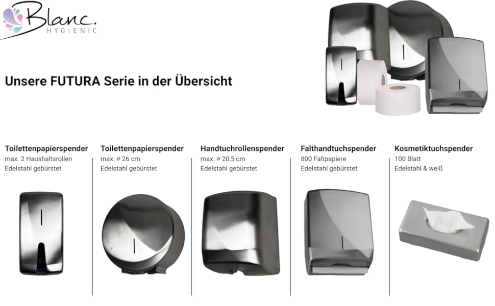 Диспенсер для косметичних та вологих серветок Blanc HYGIENIC Futura, настінний, пластиковий, 100 аркушів, білий