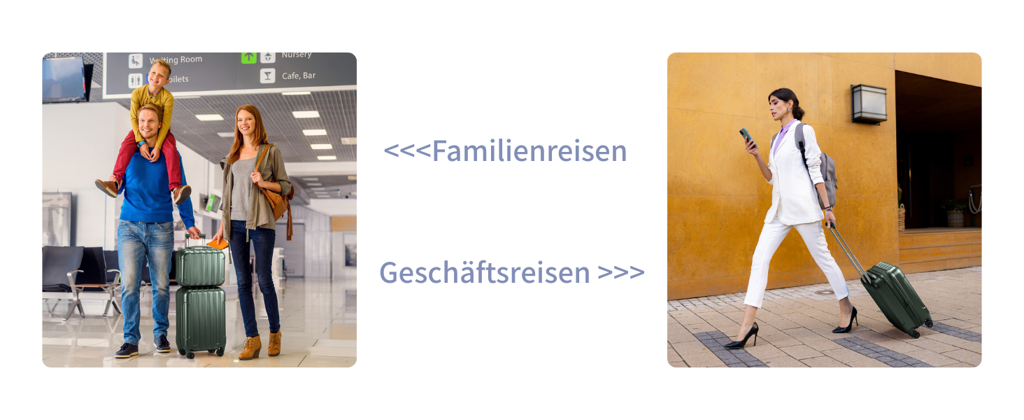 Набір валіз LEADZM 3 шт. з колесами, великий, жорсткий ABS+PC, телескопічна ручка, ручна поклажа (М'ятний)