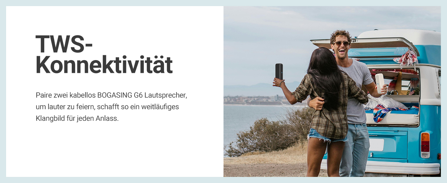 BOGASING G6: Портативна Bluetooth колонка 30W, 35 год, IPX6, USB, TF, AUX, мікрофон - Бежевий