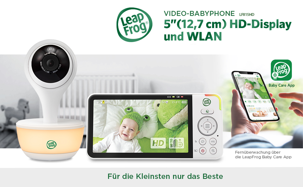 Відеоняня LeapFrog LF2513 без Wi-Fi, IPS LCD екран 2.8 дюйма, поворот та нахил, нічне бачення, 300 метрів, датчик температури, до 12 годин роботи, LF2513 2.8' Video (LF815HD 5' Video)