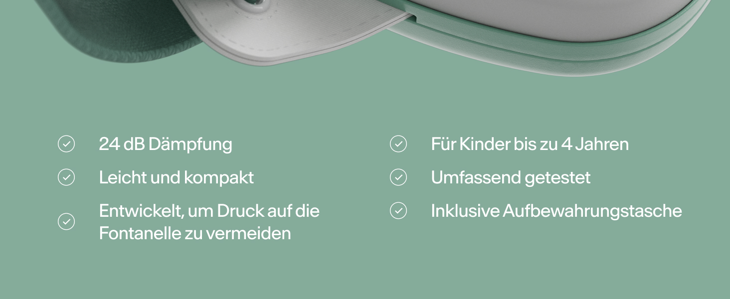 Навушники Alpine Muffy Baby Klassik для захисту слуху малюків, чорного кольору, регульоване антиковзне обруч до 36 місяців, безпечно протестовано в Німеччині, запобігають пошкодженню слуху, комфортне зелене обруч