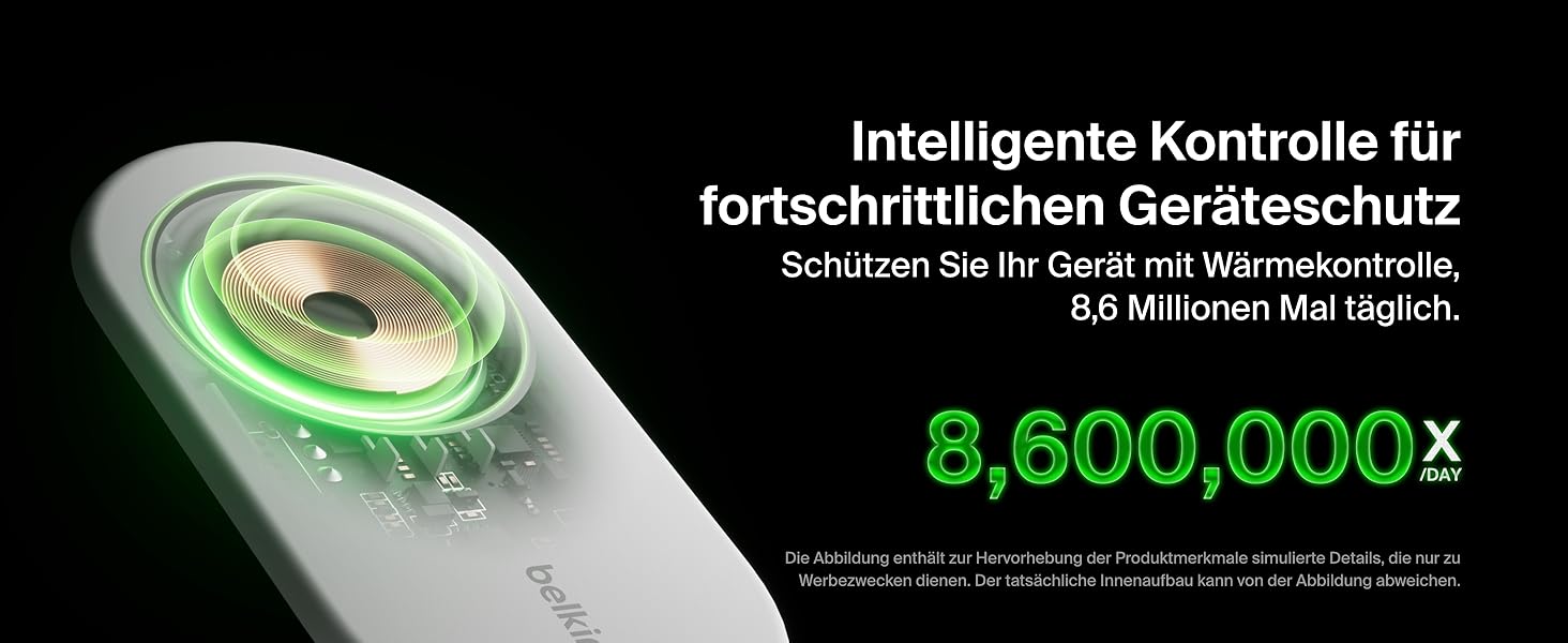 Белкін BoostCharge Магнітний складний бездротовий зарядний пристрій Qi2, 15 Вт, сумісний з MagSafe для iPhone 17, Air, 16, 15, 14, 13, 12, Pixel, з підтримкою Standy-режиму – білий