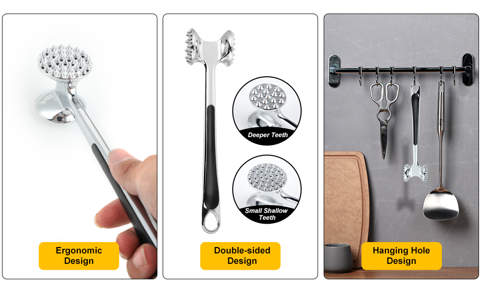 Кухонний молоток для м'яса Lrocotanc – ідеальний для шніцелів, стейків та курки, ергономічна ручка, міцний дизайн