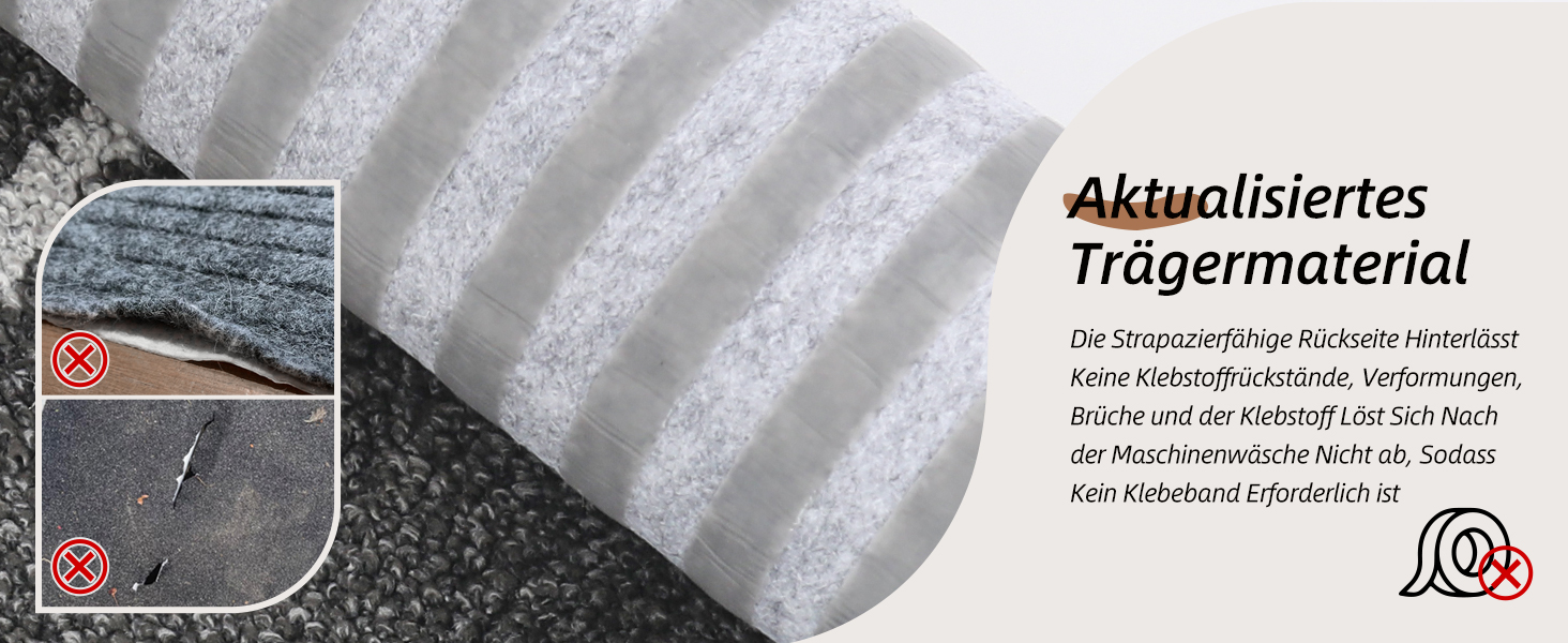 Килимочки на сходи BEQHAUSE, 4 шт., самоклеючі, для дітей, літніх людей та домашніх тварин, 100% поліестер, TPE-підкладка, 22x70 см, темно-сірий