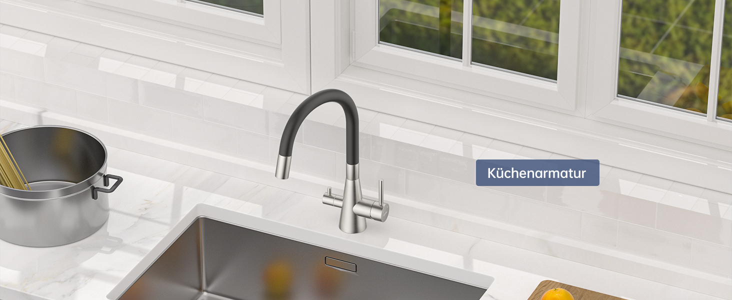 Кухонний змішувач Dayone з висувним виливом, нержавіюча сталь SUS304, високий тиск, 360° обертання, 2 функції, для кухні