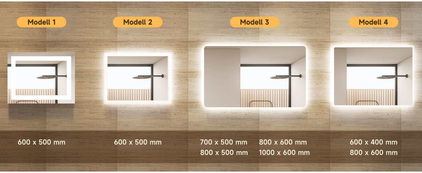 Дзеркало для ванної кімнати SONNI з підсвічуванням 60x40 см, LED, IP44, біле