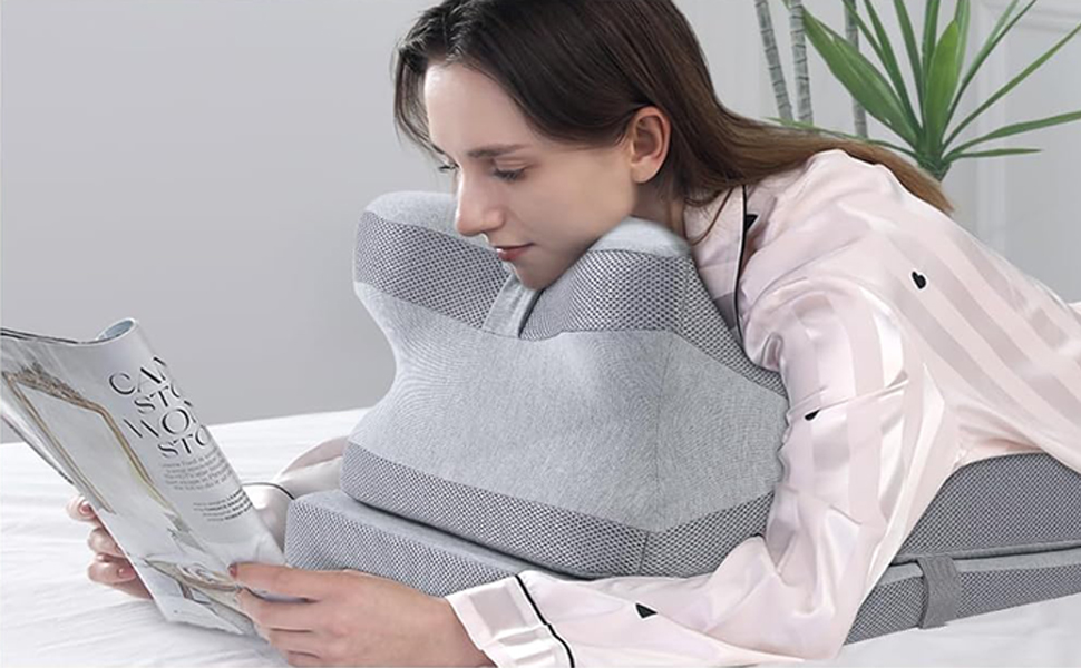 Підкови для ліжка та дивану, подушка для читання з піною Memory, ергономічна подушка для спини, шиї та ніг, подушка від рефлюксу, знімний чохол для ліжка, дивану, сидіння, сну та читання