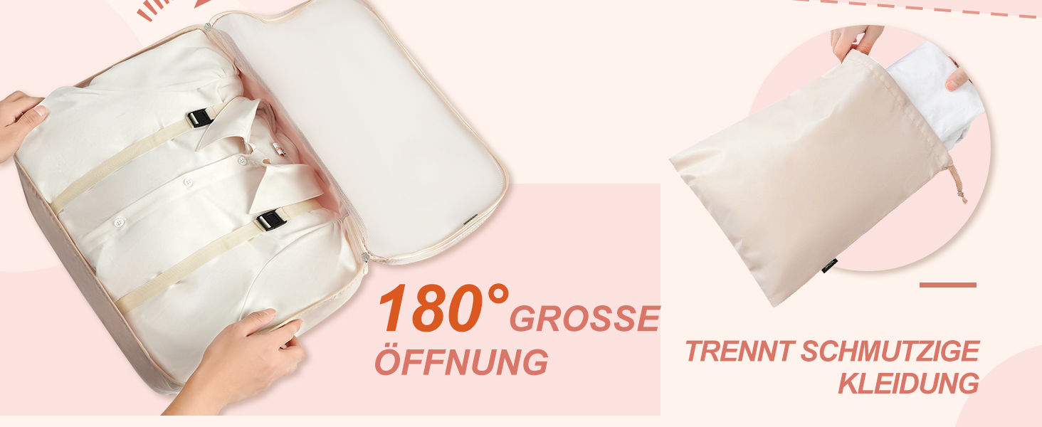 Набір органайзерів для подорожей BAGAIL (8 шт.), колір помаранчевий