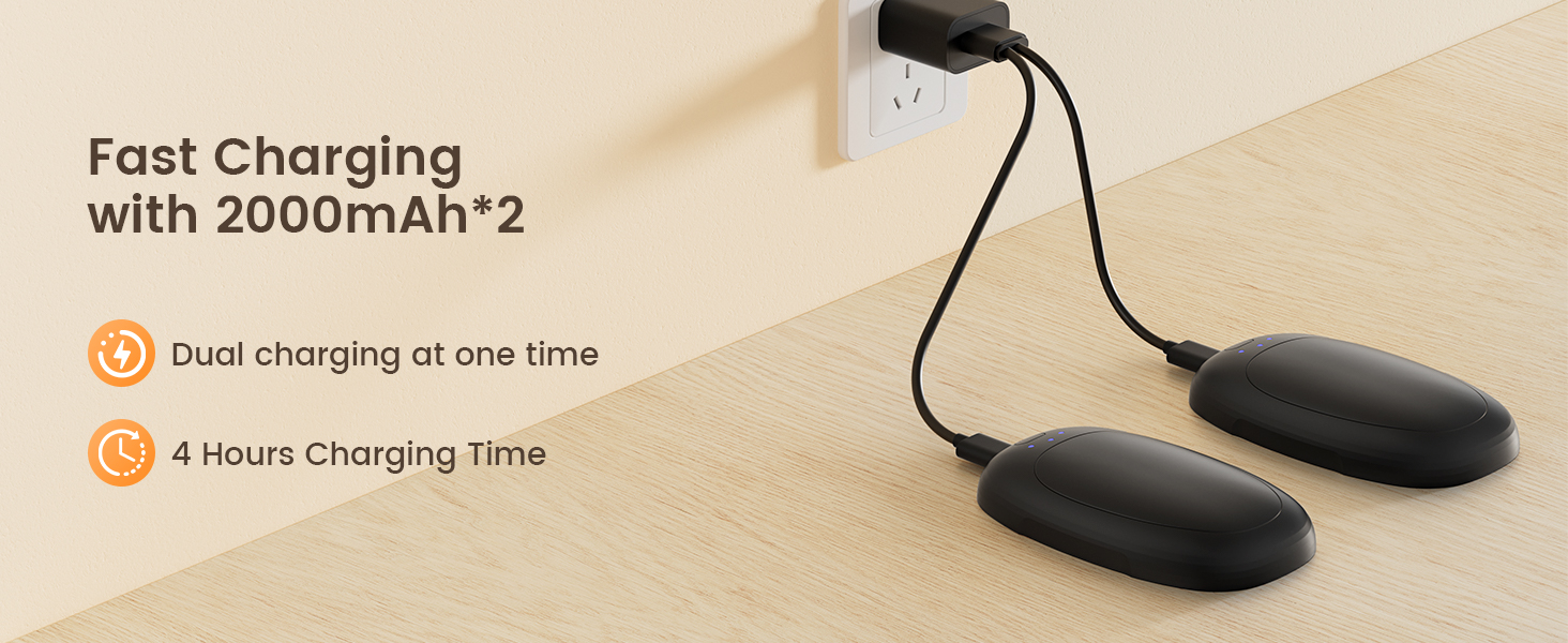 Jonwall Електричні грілки для рук 2 шт., USB-грілки, багаторазові, 3 режими нагріву, портативні, для кемпінгу, гольфу, чорні