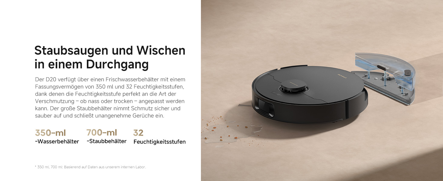 Робот-пилосос Dreame D10 Plus Gen 2 з функцією миття, автоматичним випорожненням, LiDAR-навігацією, 6000 Pa потужністю всмоктування, 285 хвилин роботи від акумулятора (D20)