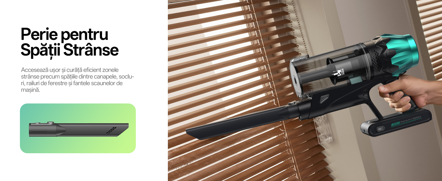 Бездротовий пилосос Vexilar V15Max з функцією миття підлоги, 60KPa/600W/60хв, гнучкий шланг, док-станція, GreenEye, насадка для твердих підлог та шерсті тварин, об'єм 1,5л, для килимів та шерсті тварин, колір: блакитний