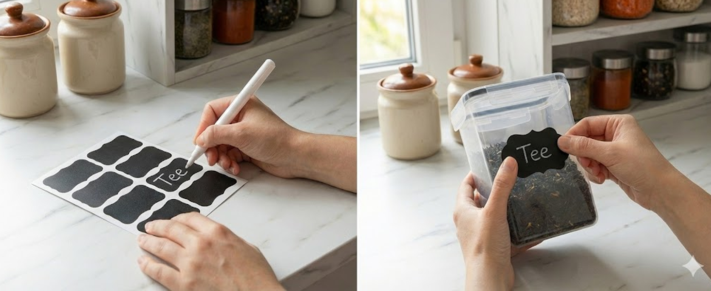 Набір контейнерів для зберігання продуктів з кришкою, 24 шт. BPA-free, великі кухонні контейнери, органайзер для борошна, цукру, круп, з ручкою та етикетками