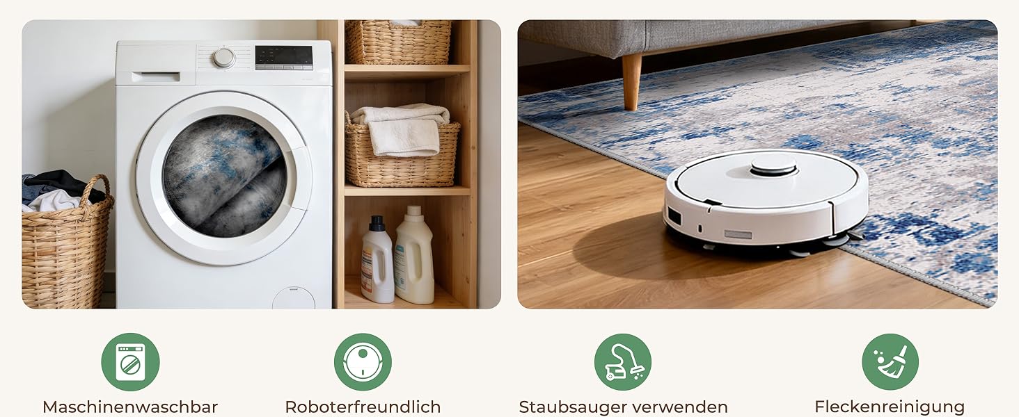 Килимок-доріжка 60 x 180 см, неслизький, з коротким ворсом, для кухні, миється, складається, абстрактний дизайн, синьо-чорний колір, підходить для входу, кухні, вітальні та офісу