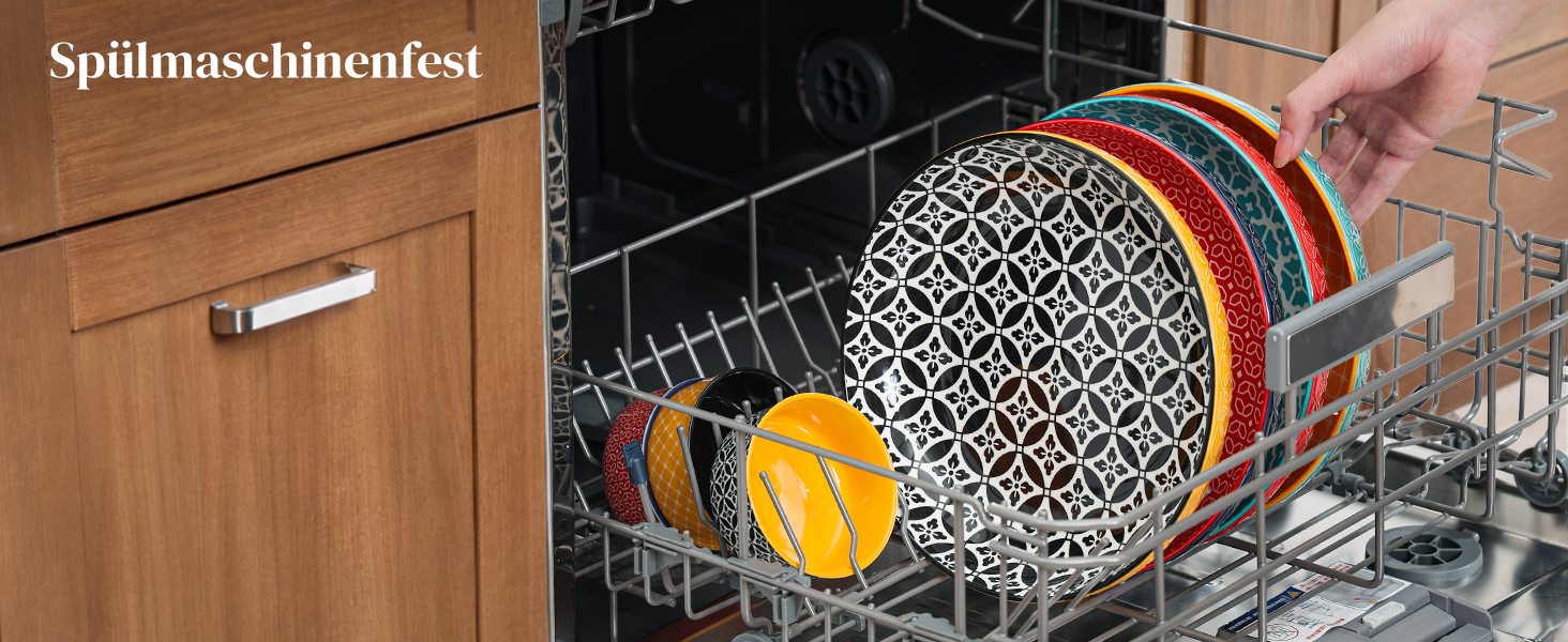 Набір глибоких тарілок DOWAN (4 шт.) Ø 25,2 см, кераміка, 1480 мл. Ідеально для супу, пасти, салату. Яскраві кольори.