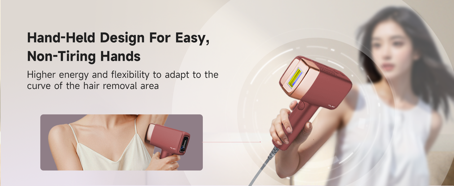 MLAY IPL пристрій для епіляції лазером: швидка та безболісна епіляція для тіла, обличчя та зони бікіні. Підходить для чоловіків та жінок. (Червоний)