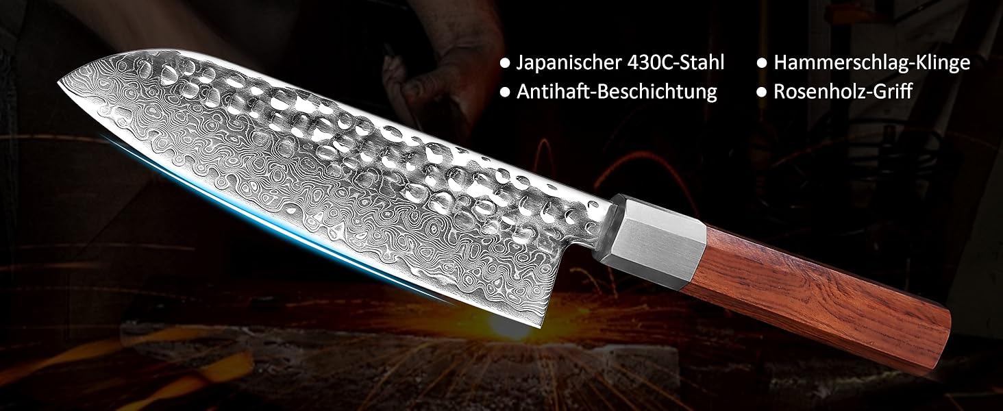 Кухонний ніж YOTSUBA Hackmesser 18 см: професійний кухонний тесак для м'яса та овочів з ергономічною ручкою з пакавуду, надзвичайно гострий