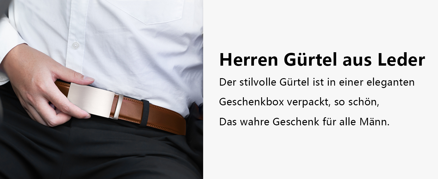 Чоловічий шкіряний ремінь LAKIDAY з автоматичною застібкою, 35 мм, чорний, регульований, 125 см