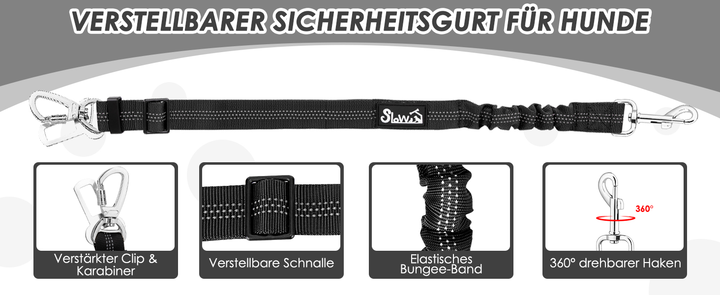 Автогурт для собак у машину, 2 шт. Безпечний ремінь для собак з амортизацією, універсальний кріплення для подорожей, блакитний