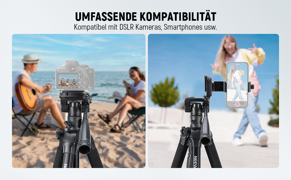 NEEWER Штатив відео для камери з пливним кріпленням 72', сумісний з DJI RS Gimbal, 360° обертання та +90°/-70° нахил, максимальне навантаження 8кг (TP05 з тримачем для телефону)