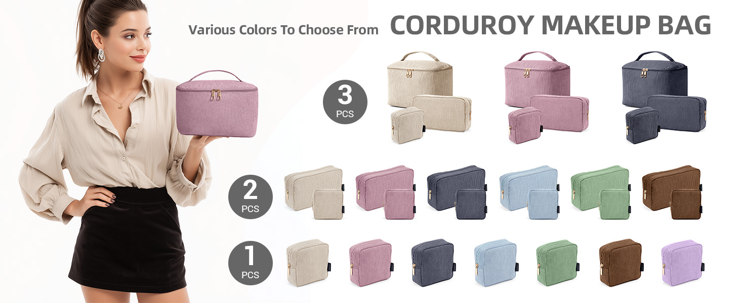 Косметичка MAGEFY: 2 шт. бежева + 3 шт. коричнева. Органайзер для макіяжу, дорожній, з відділеннями