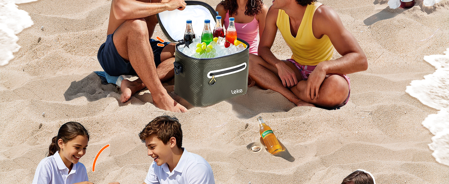 Lekesky 20L Ізольована Сумка-Холодильник – Переносна, Водонепроникна Сумка для Пікніка, Походу, Пляжу, Грилю (B-армійний зелений)