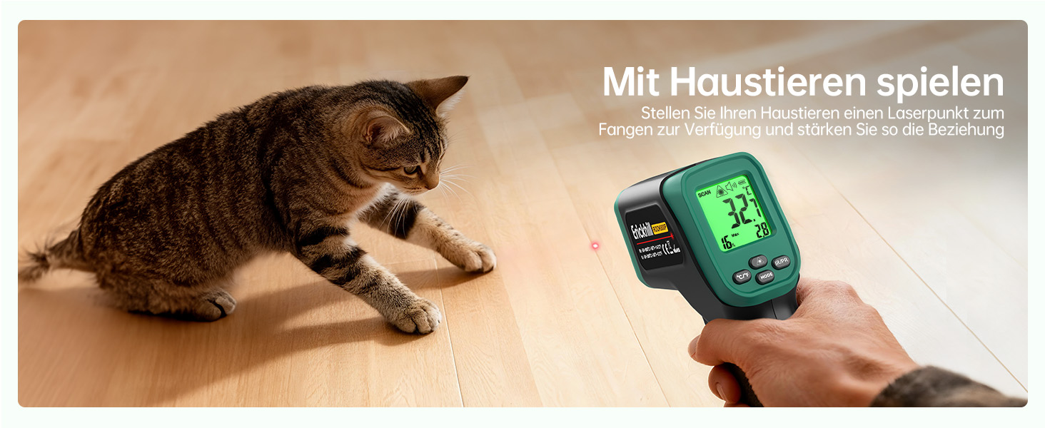 Інфрачервоний термометр ERICKHILL -50°C до 800°C, безконтактний цифровий лазерний термометр з щупом для м'яса -50°C до 300°C, регульований коефіцієнт випромінювання – для приготування їжі/грилю/заморожування