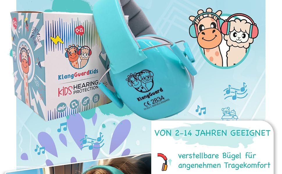 Навушники для дітей - захист від шуму, рожевий (м'ятно-зелений)