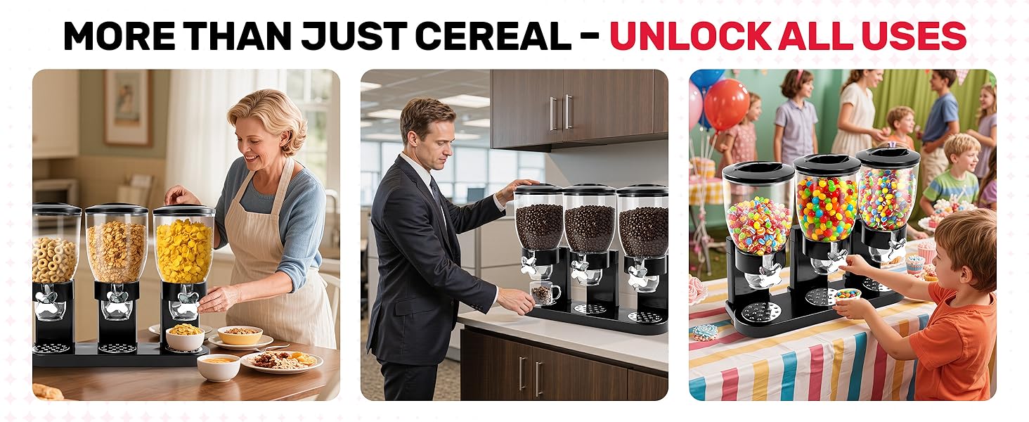 Набір контейнерів для зберігання круп та сухофруктів Sinceroduct (3 шт, 6л, чорний)