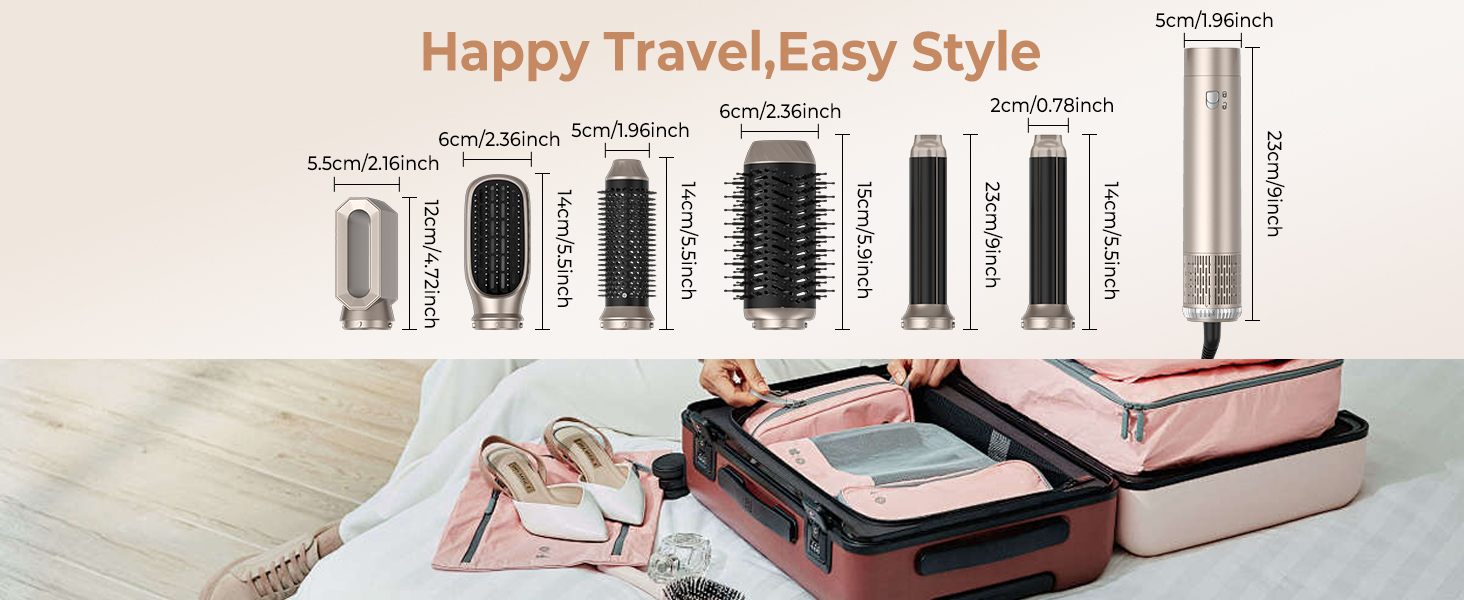 Фен-щітка 5-в-1 Airstyler Pro 1000W з іонізацією, 60000 обертів, для створення локонів та об'єму, сріблястий