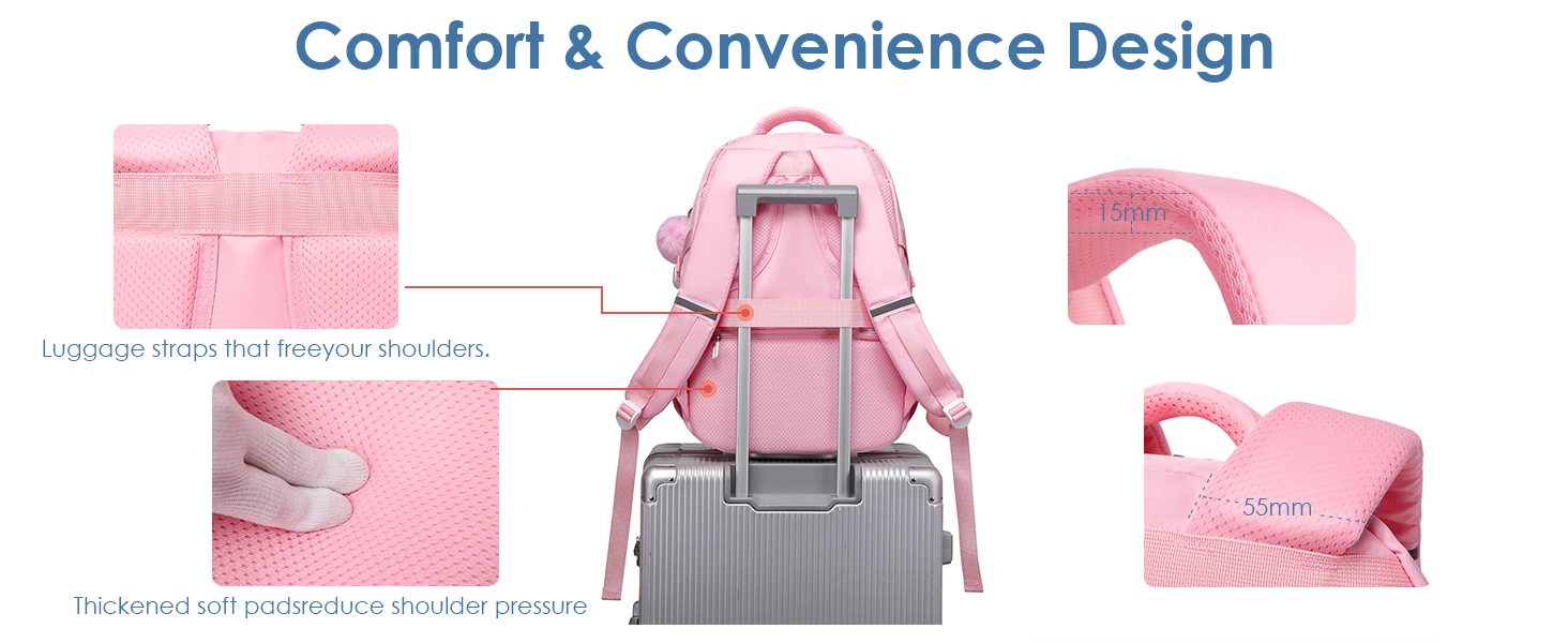 Шкільний рюкзак Makukke для дівчаток та підлітків: набір, водонепроникний, 30L, чорний