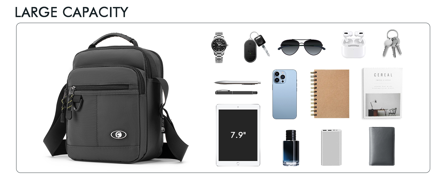 Чоловіча сумка на плечі BAGZY: велика нагрудна сумка-рюкзак для роботи, навчання та подорожей (579grün)