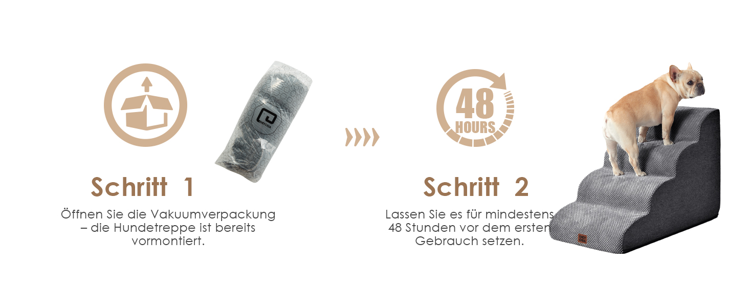 Сходинки для собак EHEYCIGA: компактні та зручні для маленьких собак, 40 см заввишки, сірі