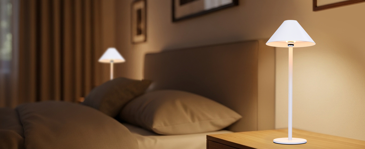 Світлодіодний акумуляторний настільний світильник Rosnek з магнітним кріпленням, димуванням, 3 режими кольору, 4000 mAh, для дому та вулиці (2 в упаковці, білий)