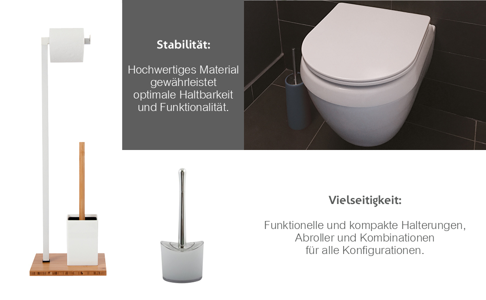 Набір для туалету MSV Bad Serie Zen WC Garnitur Steinpotik Grau (сірий)