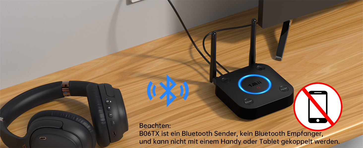 Bluetooth-трансмітер 1Mii B06TX для телевізора з підтримкою aptX Low Latency та aptX HD