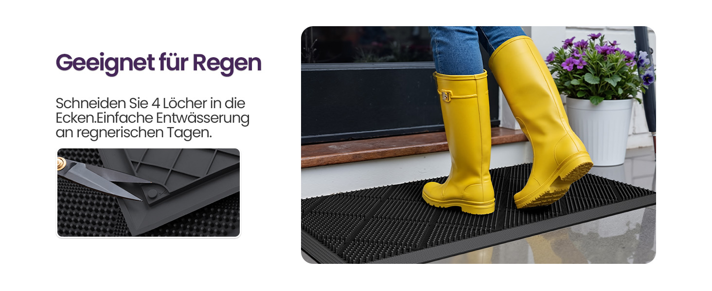 Дексі Килимок для дому та вулиці 43 x 90 см, чорний, неслизький, водонепроникний, миючий