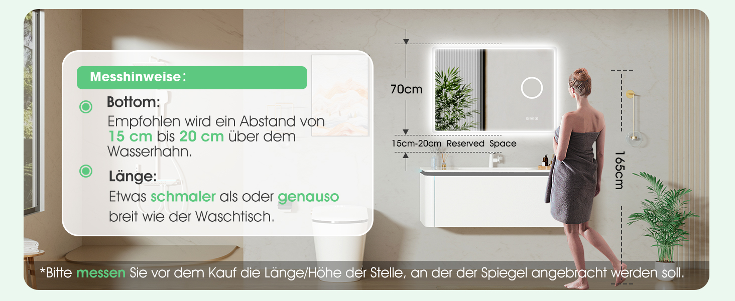 Дзеркало для ванної кімнати S'bagno з підсвічуванням 80x60 см, LED, Bluetooth, протитуманне покриття, 3 кольори, диммування, пам'ять налаштувань, загартоване скло, IP44, водонепроникність, горизонтальне/вертикальне встановлення