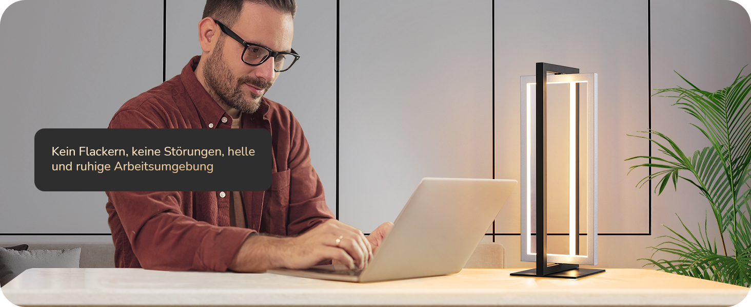 LED настільна лампа EDISHINE з дерева, торкання, регулювання яскравості та функцією пам'яті, 3 колірні температури, 350 люмен, для вітальні, офісу, подарунок (сріблястий)