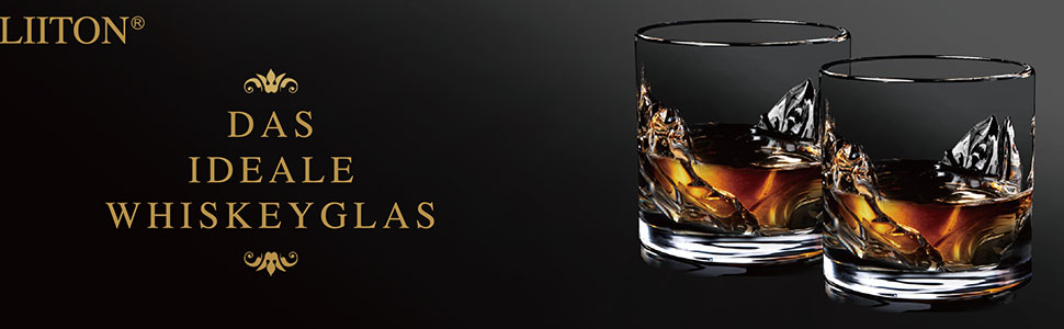 Набір склянок для віскі LIITON Everest (2 шт.) з кришталевого скла, Tumbler, подарунок для чоловіка, для коктейлів, джину, бурбону, рому