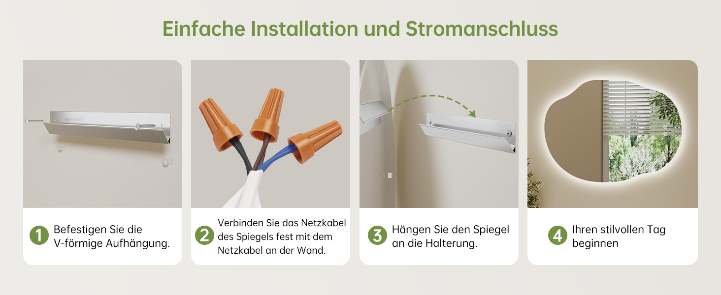 Дзеркало для ванної кімнати з підсвічуванням, арочне, без рами 50x75 см. Touch-панель, регулювання яскравості, 3 кольори світла, запобігання запотіванню