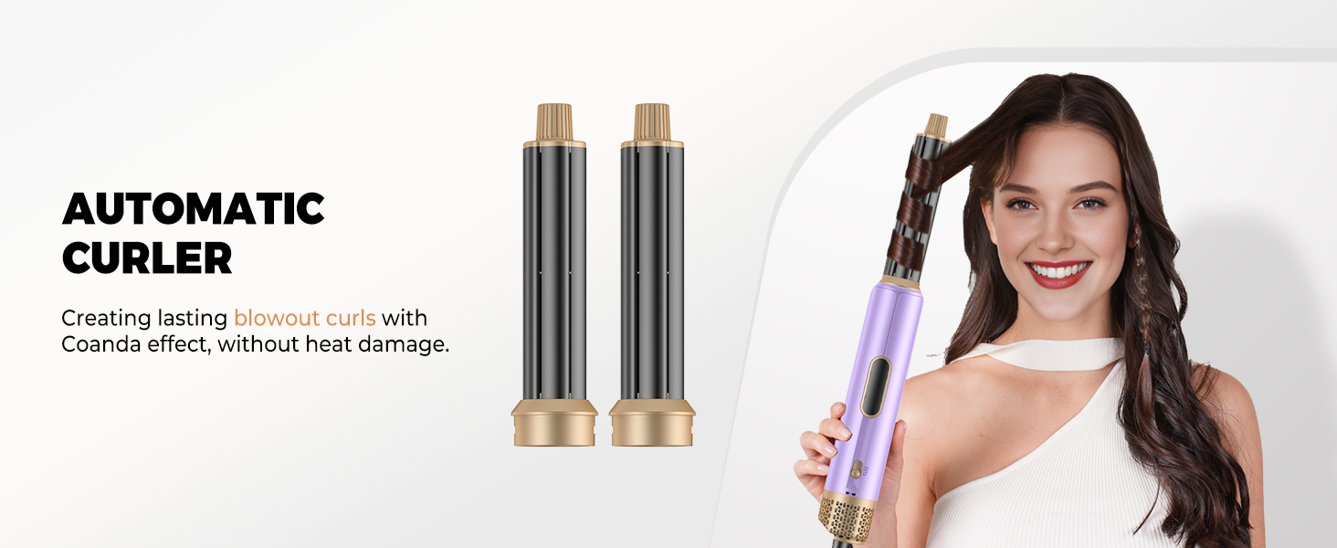 Фен-щітка Pro Airstyler 5 в 1: 1000W, іонізація, 30мм насадка для локонів, сушка, укладка, випрямлення. Violet