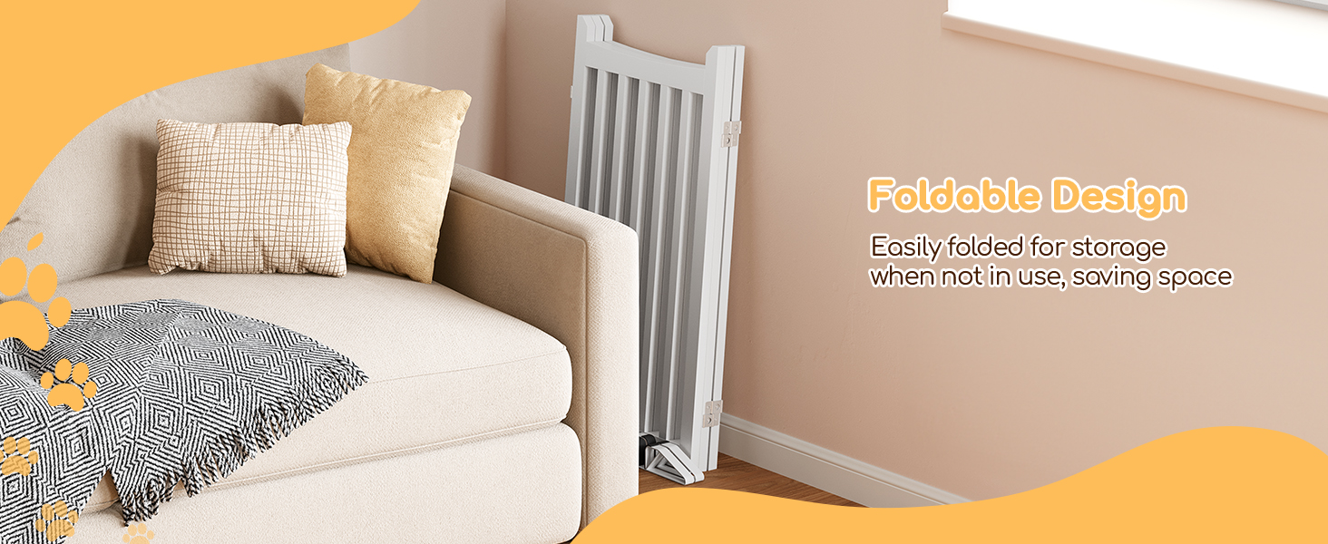 Захисне ґратка для собак Yaheetech, 90.5 x 201.5 см, 4 панелі, білий колір. Ідеально підходить для дому, кухні, проходу, каміну, печі.