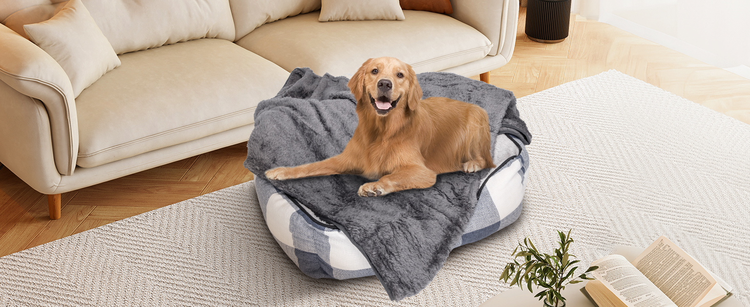 М'яка флісова підстилка для собак і котів Nobleza, 160 x 120 см, сіра