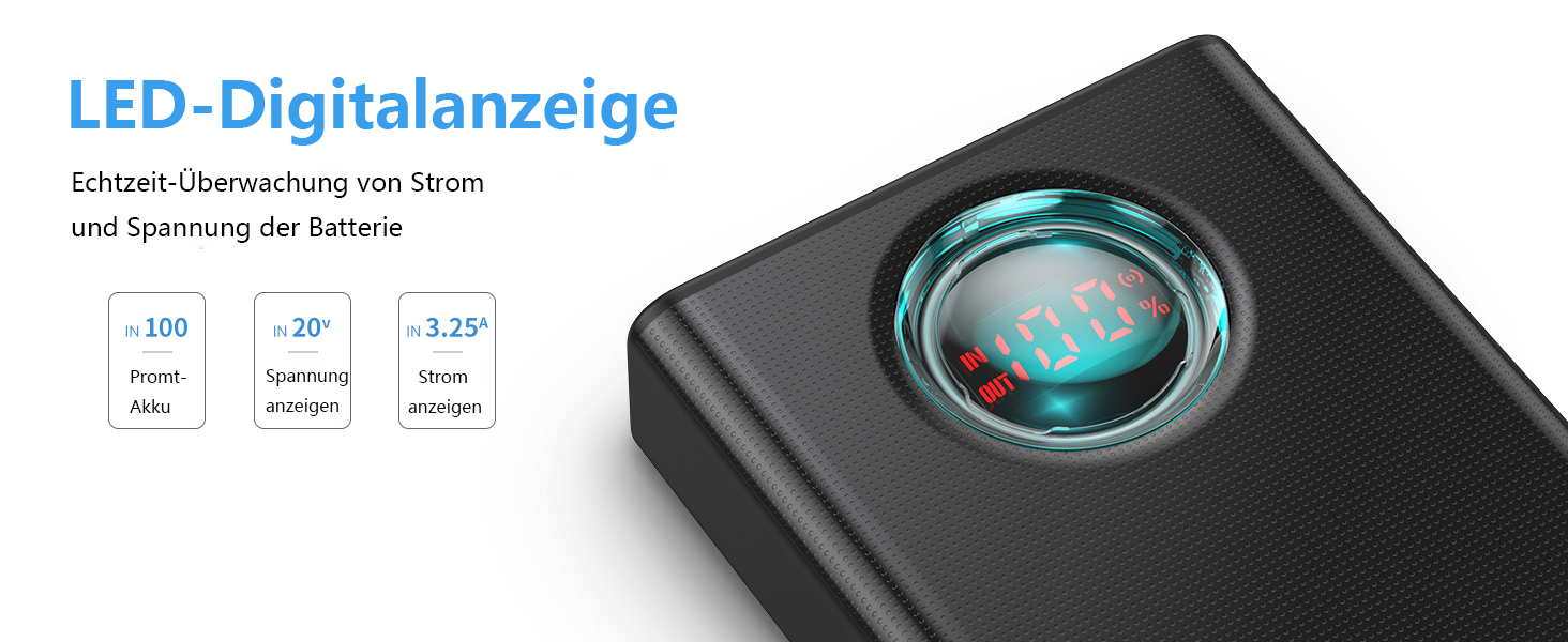 Power Bank Baseus 65W 26800mAh з 5 виходами, LED-дисплеєм, USB-C, PD, QC4.0 - для ноутбуків, iPhone, Galaxy, Steam Deck