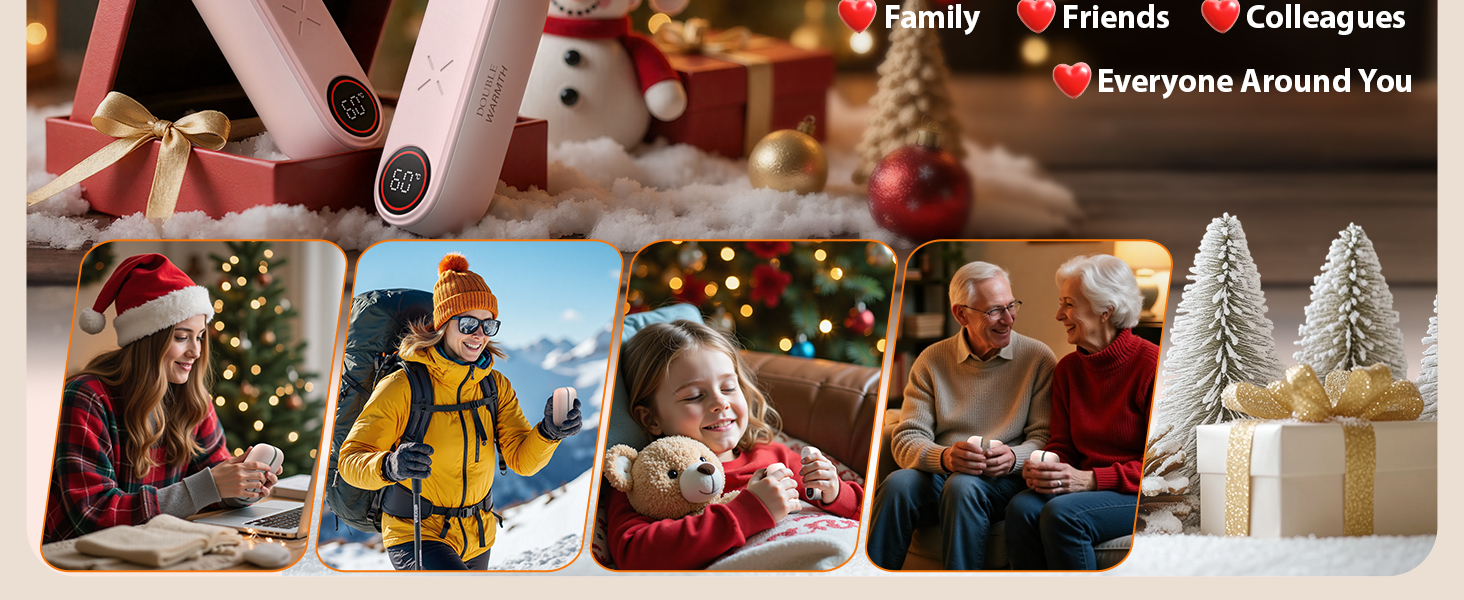 Електричний грієчка для рук SUPPOU з LED-ліхтариком, 5000mAh, 2 шт. - для активного відпочинку та спорту