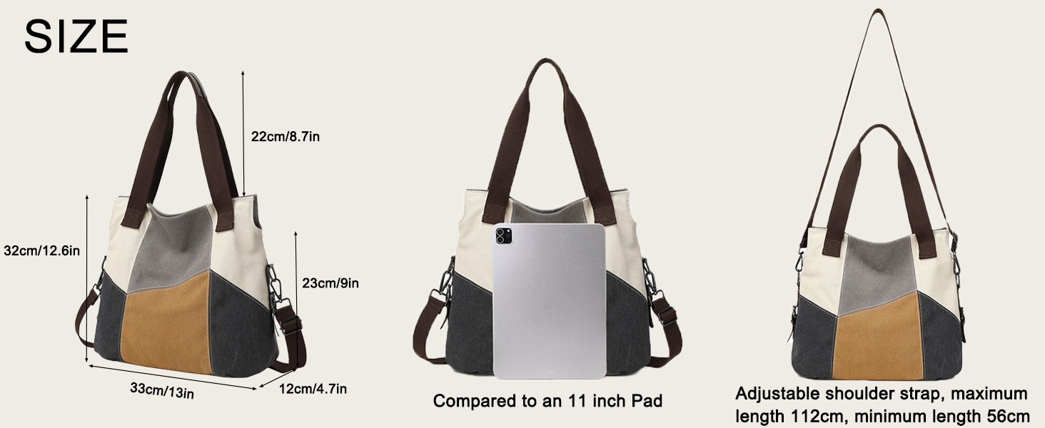 Жіноча сумка-шопер Canvas Retro Hobo великої місткості, сіра повсякденна сумка через плече для навчання та міста