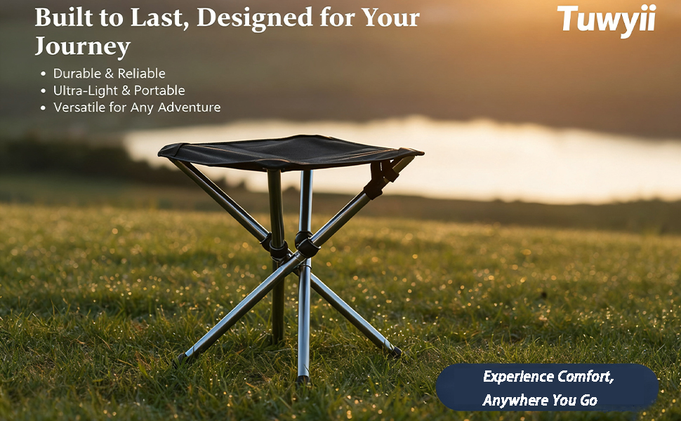 Зручний складаний стілець для кемпінгу та відпочинку на природі (Khaki 33см, Чорний 32см)