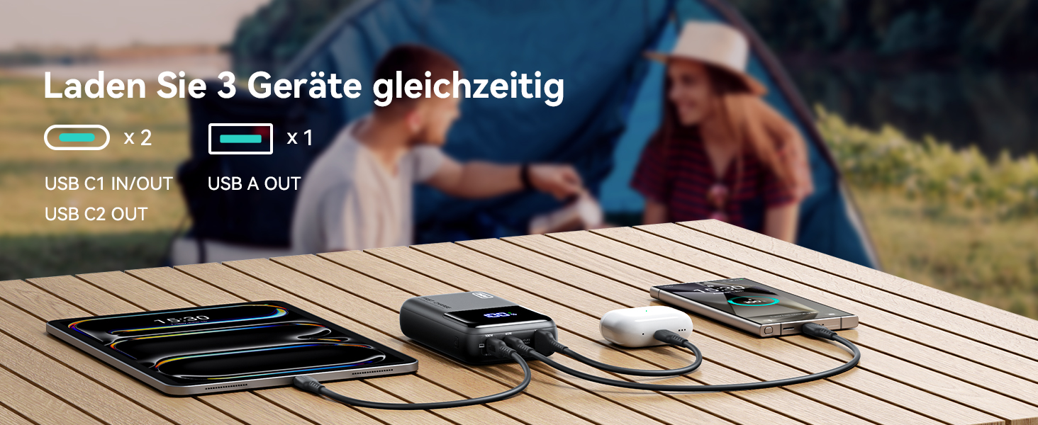 Power Bank INIU 100W 25000mAh USB-C: для ноутбуків, iPad, iPhone, DJI, камер | 25000 mAh